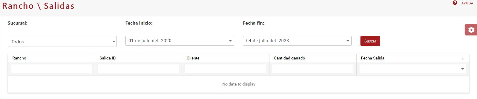 SonetERP. Vista previa de Salidas Rancho de Manejo de ranchos y ganaderos de Sonet-ERP